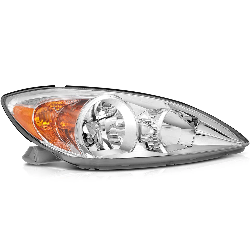 Headlights Assembly For 2002-2004 Toyota Camry Chrome Front Replacement Pair - Image 3 of 4