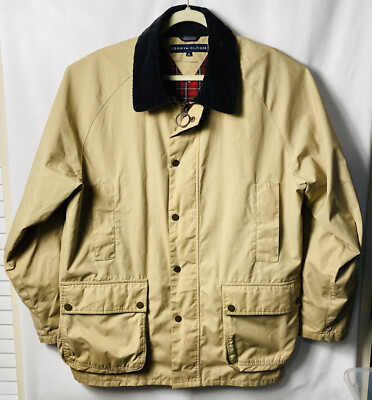 Vintage Tommy Hilfiger Beige Trench Coat Heavy Full Zip Jacket - Sz XL