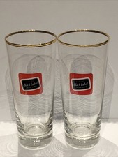 X2 Carling Black Label Highball Half Pint Glass Pub Collectable