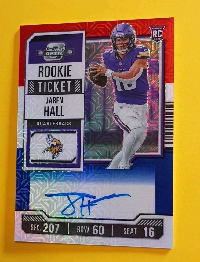 Jaren Hall Panini Contenders Optic #116 Autograph-Red White Blue