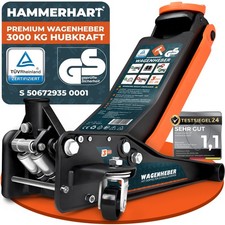 HAMMERHART - Hydraulischer Wagenheber 3T | Premium Rangierwagenheber TÜV geprüft