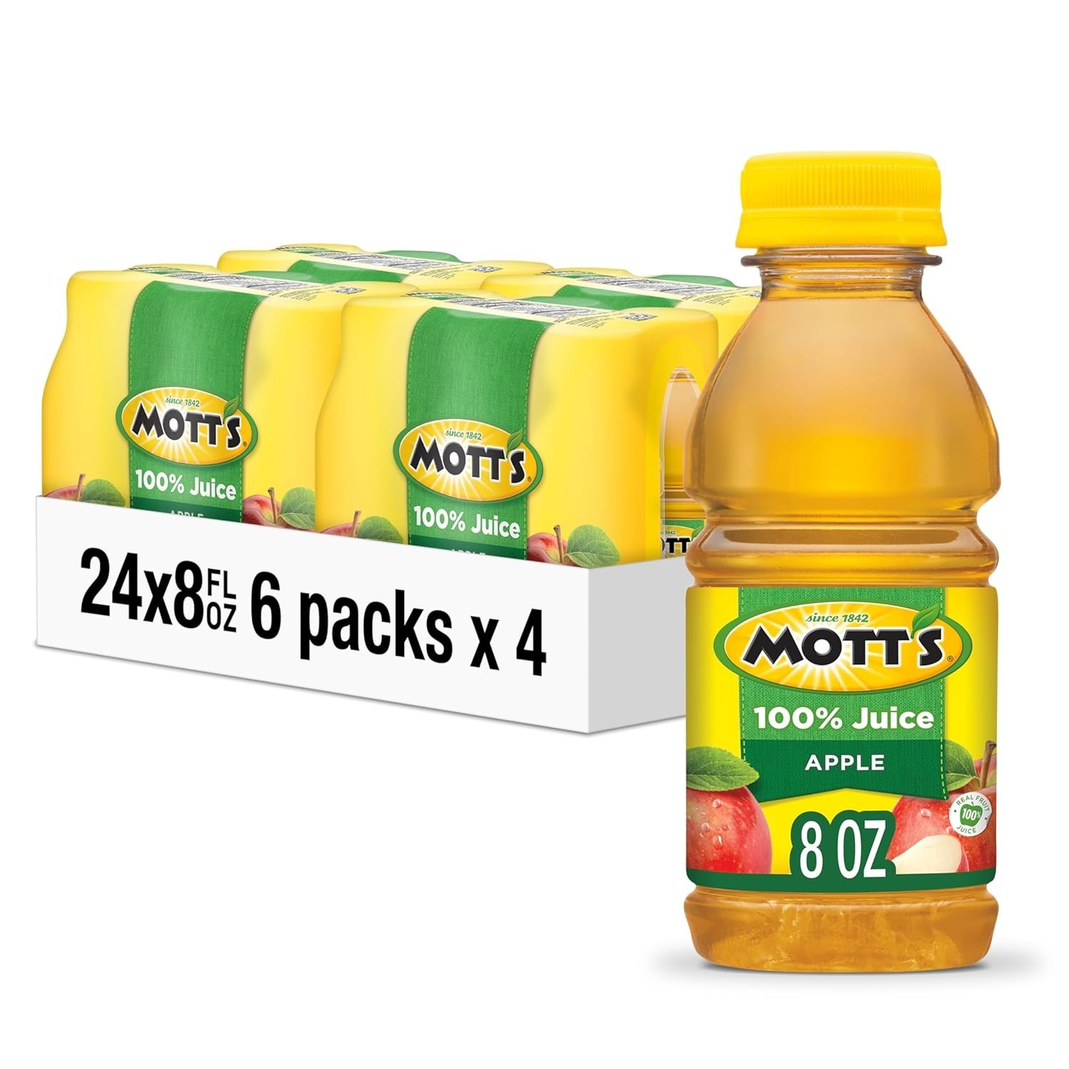 Mott's 100% Original Apple Juice, 8 Fl Oz Bottles, 24 Count 