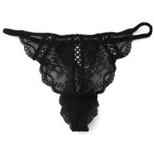NEW Victoria's Secret VTG 2009 Lace Beads Gems V-String Thong Panties MEDIUM