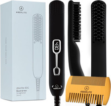 EDC - Men'S Professional Heated Beard Straightening Brush and Grooming Tool For