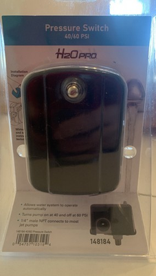 #ad H2O PRO Pressure Switch 40 60 PSI Pairs With Male amp; Female Fittings 148184 NIB $8.91