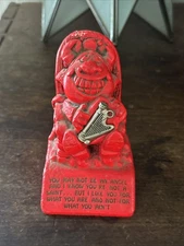 Paula Statue W-420 1975 Red Devil Figurine Harp "YOU MAY NOT BE AN ANGEL" RARE