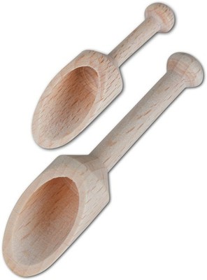 2er Set Schäufelchen Schaufel Maß Schüppe rund L 5,5 + 7,8 cm Buche - ab 2,01  