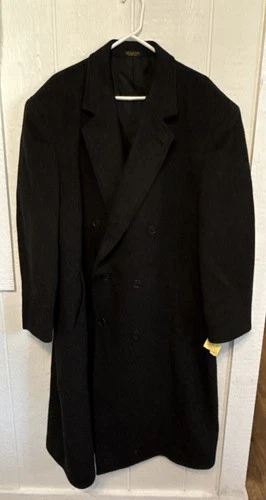 Nino Cerruti Men’s Charcoal Wool Cashmere Blend Overcoat Topcoat Sz 50 Classic - product listing photo