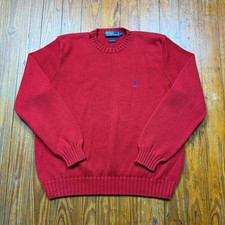 Vintage Polo Ralph Lauren Knit Sweater Mens Size XL Red Pony Logo 90s
