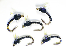 KF Flasher Nymph Emergers UV Black  -  Premium Trout Fly Fishing Flies Lot