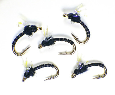 KF Flasher Nymph Emergers UV Black  -  Premium Trout Fly Fishing Flies Lot
