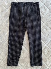 Zara basic dotted black straight leg trousers size M
