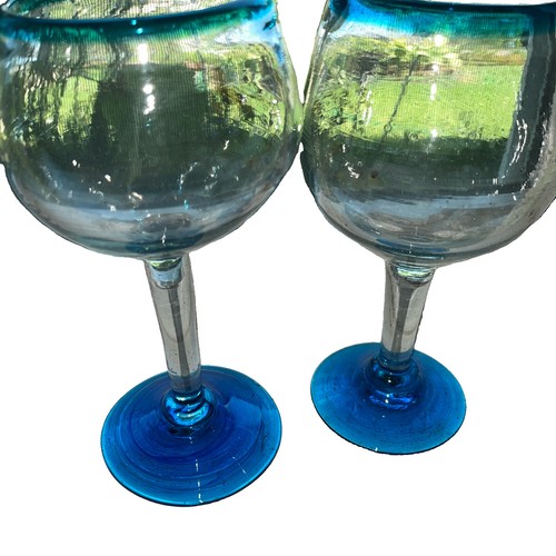 Vintage Handmade Marquarita Cobalt Blue Glass