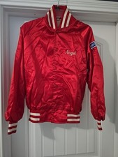 Vintage 80's Windbreaker Jacket w Snaps Embroided Patches Ford, USA flag, Angel