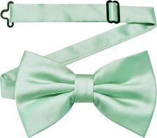 Solid Color Pre-tied Bow Tie Quality Adjustable Bowtie for Men Party Wedding