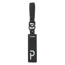 Initial Letter Keychain, PU Leather Alphabet Keychain Black Letter-P 
