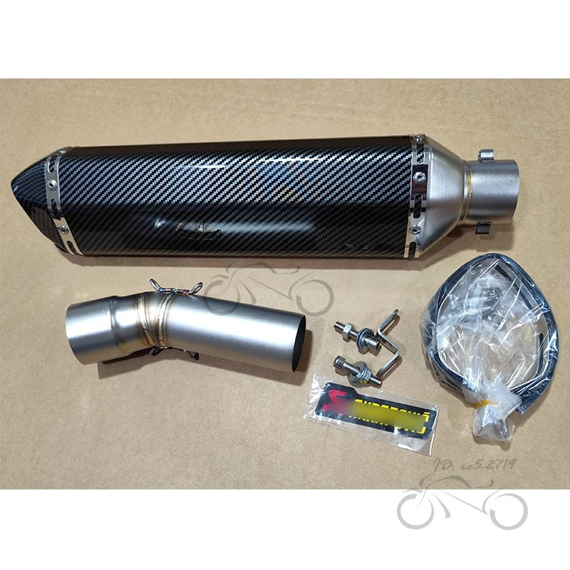 Silenciador tubo de escape medio 470 mm deslizamiento para BMW F800GS 2008-2017 F800R F700GS Foto 4 de 4