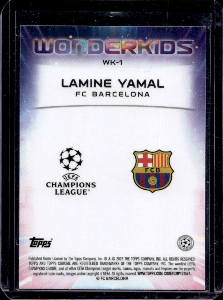 2024-25 Topps Chrome UEFA Lamine Yamal Wonderkids #WK-1 Barcelona view 2