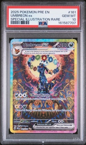 2025 POKEMON PRE EN-PRISMATIC EVOLUTIONS #161 UMBREON EX PSA 10