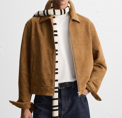 【新品】ZARA スウェード　ジャケット　XS キャメル Zara Limited Edition Suede Leather Jacket Camel Brown Size L Large