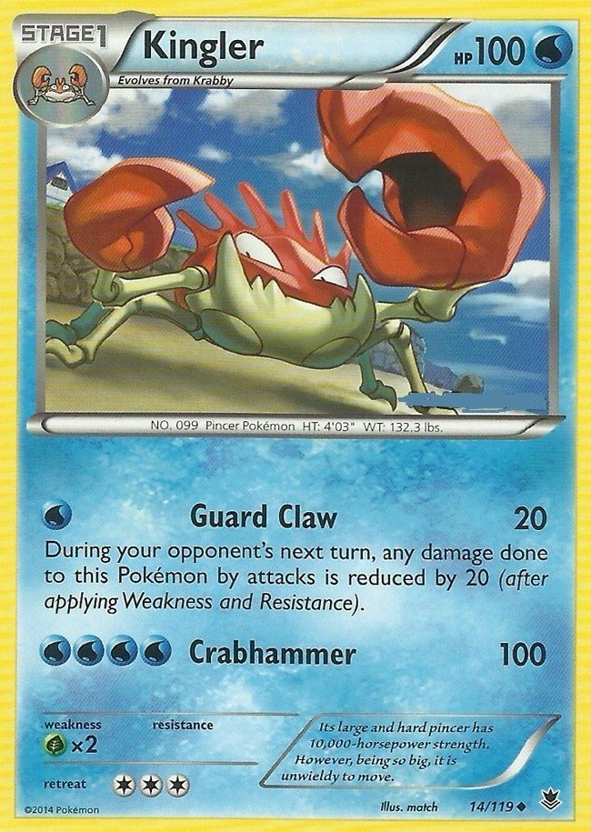 Kingler - 14/119 - Uncommon (Near Mint) Phantom Forces - Water Pokémon