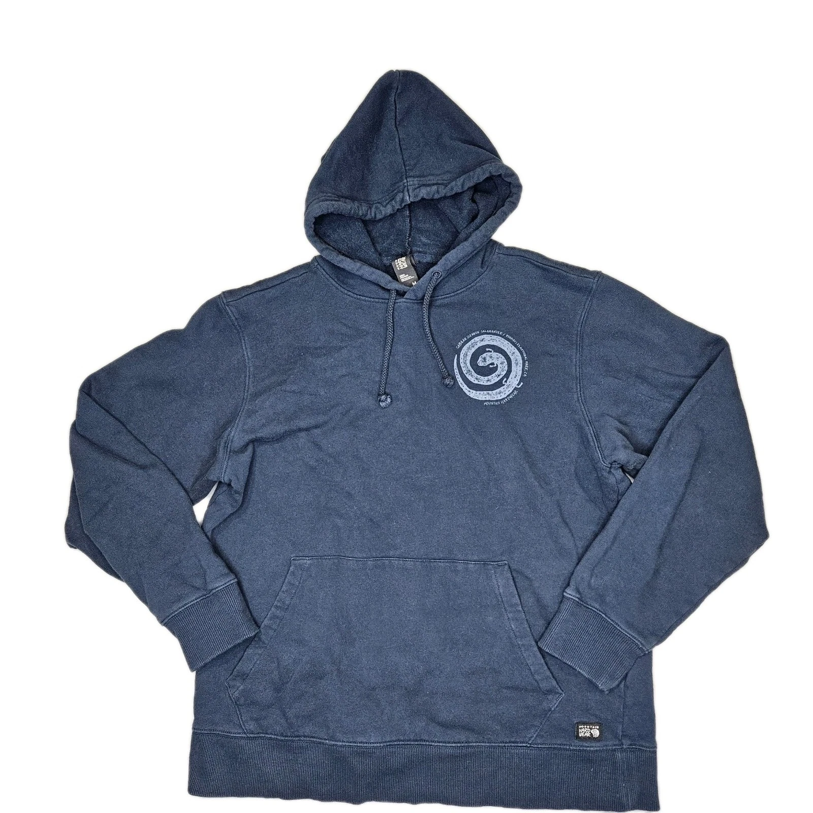 Mountain Hardwear Fleece Hoodie Mens Size M Blue Pullover Swirl Logo