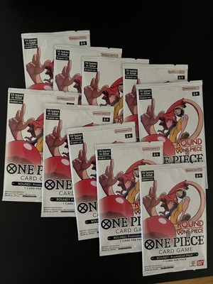 One Piece Round 1 Promo Pack Lot of 10 Sealed English Bandai Card Game Luffy