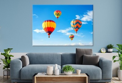 Colorful Hot Air Balloons in the Sky Wall Art Canvas Unframed Print Art