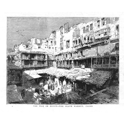 ÄGYPTEN Der Sklavenmarkt in Kairo - Antikdruck 1882