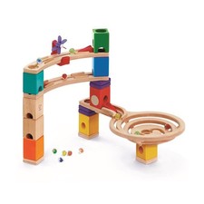 Hape E6021 Endspurt Quadrilla Murmelbahn 58-teilige horizontale Kugelbahn Holz