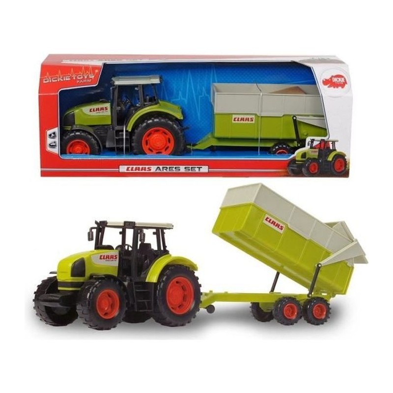Tracteur avec remorque CLAAS Dickie Toys 57cm grand véhicule plastique