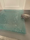 Murano Turquoise Glazier Glass Metal Sea Shell Handles Plate Platter Dish 18" — photo 3