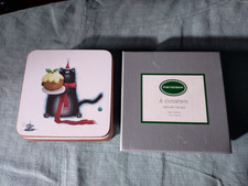 Boxed Portmeirion Christmas Cat Coasters - set 6 - Rob Scotton - Splat the Cat