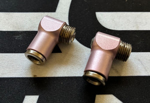 (2) CCM 90 Degree Macro Line Air Fittings Dust Pink Lady Paintball Rare
