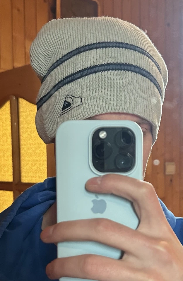 Gorro a Rayas De Colección Quiksilver Gris Azul Tejido Logo Talla Única Esquí Y2K Foto 2 de 4