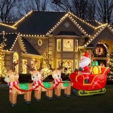 12FT Long Christmas Inflatables Outdoor Decorations, Inflatables Santa Claus ...