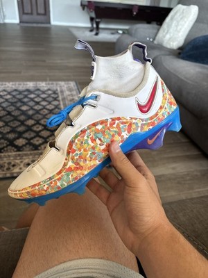 Nike LeBron IV Menace 3 Men's Football Cleats Fruity Pebbles, Size 10.5