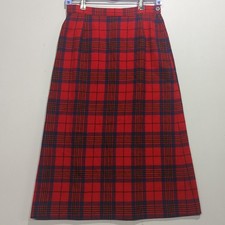 Vtg Pendleton Skirt Womens 8 Red Plaid Wool Maxi Tartan USA Christmas Holiday