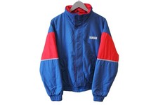 Vintage Yamaha Jacket Size M racing style sport light wear blue 90s