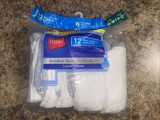 Hanes Boys' Cushion Crew Socks come in a 12-pair pack size 9-2 5