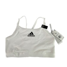 Adidas Women's Aeroreact Light Support Sports Bra 1X White Training Gym New