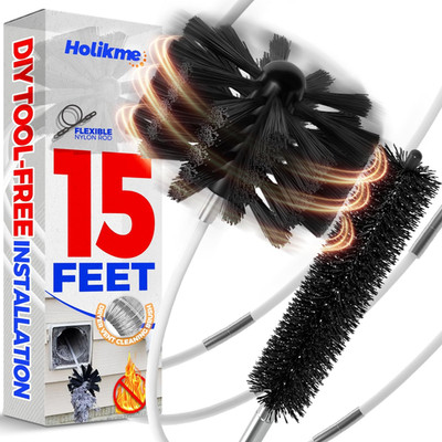 15 Feet Dryer Vent Cleaner Kit, Lint Remover, Extends up to 15 Feet, Synthetic B