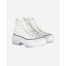 NWT Converse Women Chuck Taylor All Star Lugged Heel HI, White/Black/Egret, 8