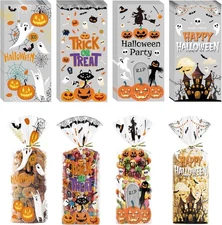 Halloween Party Favors - 120 PCS Cellophane Treat Bags - 