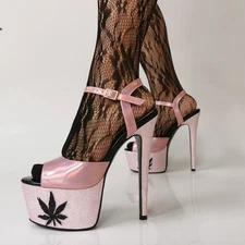 Sexy High Plus Size 47 Banquet Slim High-heeled Fashion Womens Clubwear Sandals