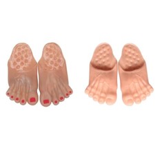 Vinyl-Foot Slippers Big Toe Slippers Funny Bare Feet Slippers Halloween Props