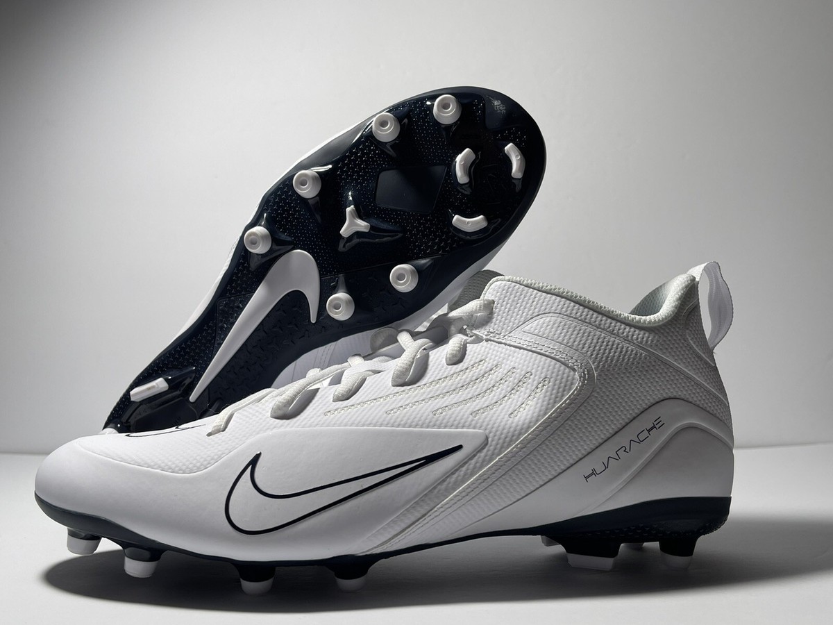 Nike Alpha Huarache 8 Varsity LAX Cleats Mens Size 8 Football White CZ6558-101 NIKE ALPHA HUARACHE 8 VARSITY LAX LACROSSE CLEATS WHITE-NAVY  main image 3