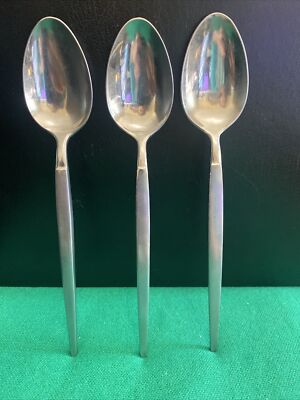 3 Stanley Roberts ASTRO Stainless Dinner Spoons SRI Japan MCM Flatware