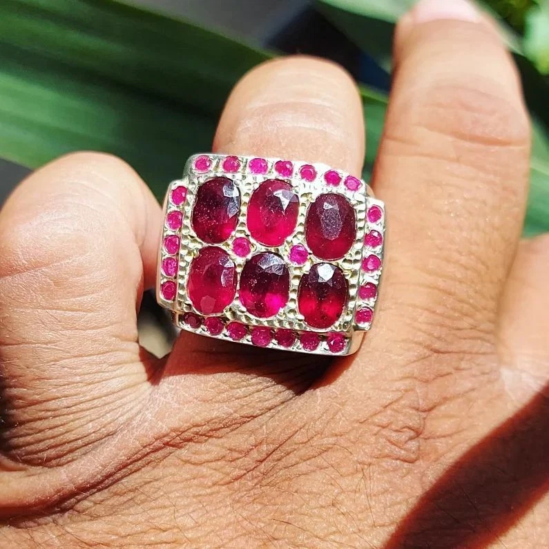 Multi Pink Gems Ring