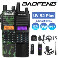 Baofeng UV-82 Plus Walkie Talkies Two-way Radio Dual Band VHF UHF Long Range FM